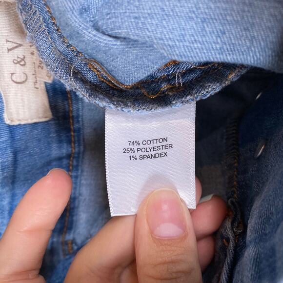 Chelsea & Violet Womens Jeans Blue Button Fly Cropped Capris Stretch 29 - Picture 5 of 12